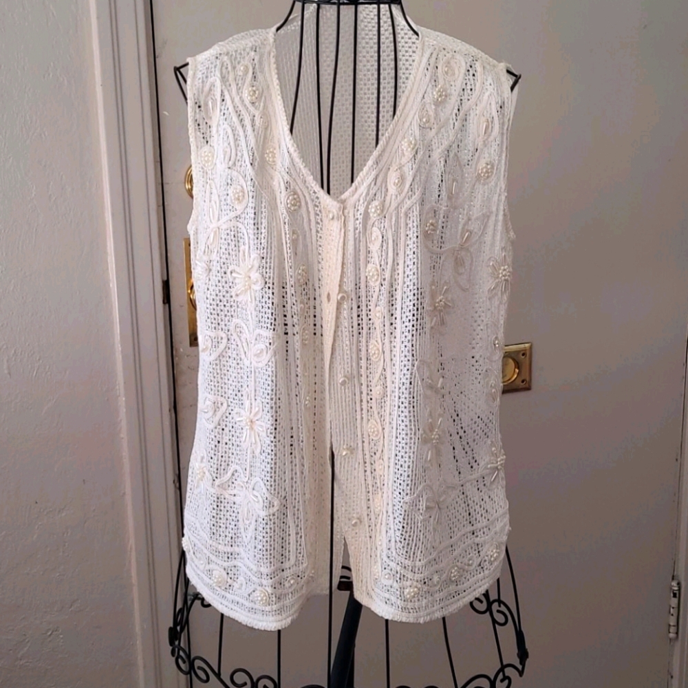 Lace beaded vest